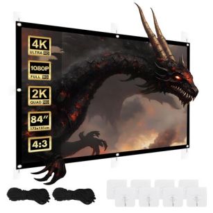 Ekran projekcyjny Maclean MC-166, 84", 175x131cm, obramowanie 25mm 4:3, haczyki do naciągu