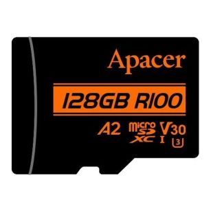 Karta pamięci microSDXC Apacer R100 128GB (100/80 MB/s) Class 10 UHS-I U3 V30 A2 + Adapter