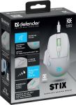 Mysz bezprzewodowa Defender STIX GM-009 optyczna 3200dpi biała RGB AKUMULATOR 7 przycisków Gaming bezklikowa silent - 3