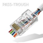 Wtyk QOLTEC przelotowy złącze RJ45 | CAT6 | UTP | Pass Through | Pozłacane styki | 10 sztuk - 2