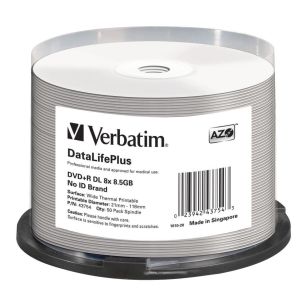 Płyty DVD+R DL Verbatim DataLife Plus 8.5GB 8x Wide Thermal Printable (Spindle 50)