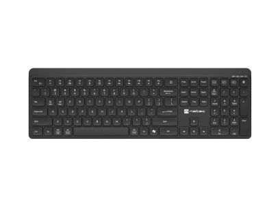 Klawiatura bezprzewodowa Natec Tang US BT + 2.4Ghz cicha slim czarna
