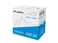 Kabel FTP Lanberg kat. 5e 305m drut CU szary - 2