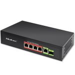 Switch niezarządzalny Qoltec przełącznik sieciowy FAST Ethernet 4x RJ45 PoE 1x RJ45 Uplink 1x SFP | 65W | 1000 Mb/s - 9