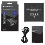 Switch niezarządzalny Qoltec mini rozdzielacz splitter 1x4 port RJ45 | 1000Mb/s | USB-C | Aluminium - 11