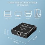 Switch niezarządzalny Qoltec mini rozdzielacz splitter 1x4 port RJ45 | 1000Mb/s | USB-C | Aluminium - 2