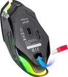 Mysz bezprzewodowa Defender KATANA GM-511 optyczna 3200dpi czarna RGB AKUMULATOR 7 przycisków Gaming bezklikowa silent - 3