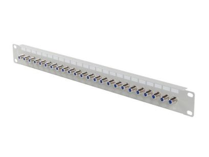 Patch panel Lanberg 24 Port 1U 19" Gniazdo Typ F Beczka Szary