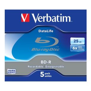 Płyty BD-R Verbatim Datalife 25GB 6x (Jewel Case 5)