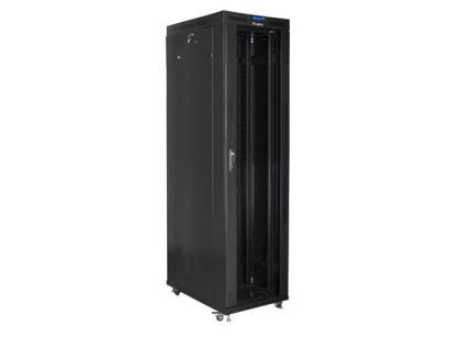 Szafa instalacyjna Rack stojąca 19" 47U 800x1000 czarna drzwi szklane LCD Lanberg (flat pack)