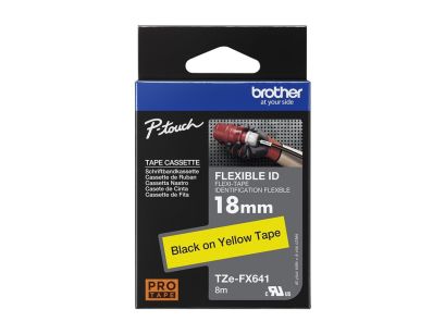Brother TZEFX641 TZE-FX641 18mm czarne na żółtym