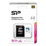 Karta pamięci Silicon Power microSDXC Superior Pro 64GB V30 UHS-1 U3 A1 + ADAPTER microSD-SD - 2