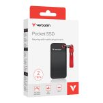 Dysk SSD zewnętrzny Verbatim Pocket SSD 2TB USB-C 3.2 Gen 2 czarny/czerwony - 5