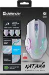 Mysz bezprzewodowa Defender KATANA GM-511 optyczna 3200dpi biała RGB AKUMULATOR 7 przycisków Gaming bezklikowa silent - 9