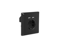 Gniazdo podtynkowe Lanberg 230V pojedyncze + 2x USB 2.1 A schuko czarne - 3