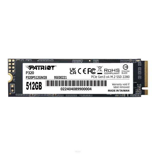 Dysk SSD Patriot P320 512GB M.2 2280 PCIe Gen3 x4 NVMe (3000/2200 MB/s)