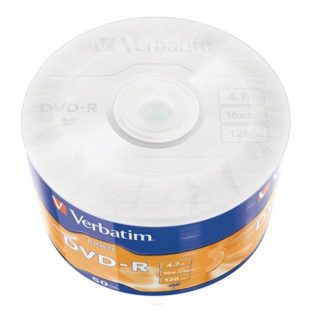 Płyty DVD-R Verbatim DataLife Matt Silver 4.7GB 16x (Spindle 50)
