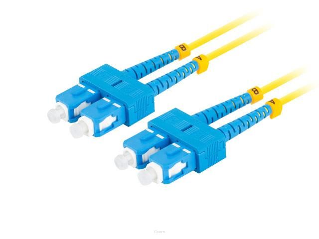 Patchcord światłowodowy Lanberg SM SC/UPC-SC/UPC DUPLEX 3.0mm LSZH G657A1 10m żółty