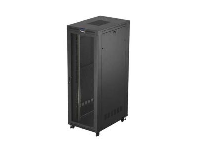 Szafa instalacyjna Rack stojąca 19" 47U 800x1200 czarna drzwi perforowane LCD Lanberg (flat pack) V2