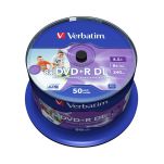 Płyty DVD+R DL Verbatim 8.5GB 8x Wide Inkjet Printable (Spindle 50) - 2