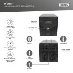 Zasilacz awaryjny UPS DIGITUS Line-Ineractive LCD 1000VA/600W, 2x12V/7Ah, AVR, 4x Schuko CEE 7/3, 2x RJ11, 1x USB 2.0 typ B - 3