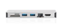 Stacja dokująca podróżna DIGITUS USB Typ C, 8-portów 4K 30Hz, HQ, aluminiowa, srebrna - 3