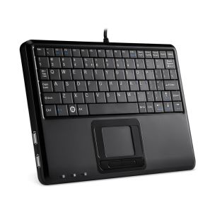 Klawiatura przewodowa Perixx PERIBOARD-510 H, touchpad, 2x hub USB, czarna