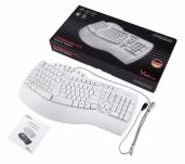 Klawiatura przewodowa Perixx PERIBOARD-512 Classic Ergonomic biała - 5