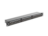 Patch panel Lanberg PPS5-1024-B 24 port 1U kat.5e ekranowany czarny - 3