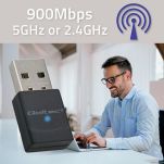 Adapter Wi-Fi Qoltec Bezprzewodowy | Standard AX | Bluetooth 5.4 | USB | 900Mbps - 2
