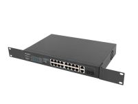 Switch niezarządzalny Lanberg 16x 100Mb PoE+/2x Combo Rack 19