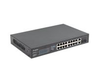 Switch niezarządzalny Lanberg 16x 100Mb PoE+/2x Combo Rack 19