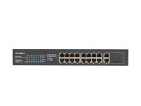 Switch niezarządzalny Lanberg 16x 100Mb PoE+/2x Combo Rack 19