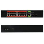 Switch niezarządzalny Qoltec przełącznik sieciowy Gigabit Ethernet PoE | 16x RJ45 | 2x RJ45 Uplink | 2x SFP | 1000 Mb/s - 7