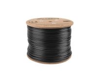 Kabel FTP Lanberg kat. 6 305m drut Outdoor CU czarny - 2