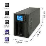 Zasilacz awaryjny UPS Qoltec | On-line | Pure Sine Wave | 1kVA | 800W | LCD | USB - 7