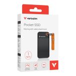Dysk SSD zewnętrzny Verbatim Pocket SSD 1TB USB-C 3.2 Gen 2 czarny/pomarańczowy - 4