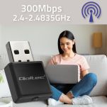 Karta sieciowa Qoltec Bezprzewodowy Ultra szybki mini adapter NANO WiFi | Standard N | USB 2.0 | 300Mbps - 2