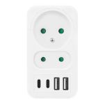 Gniazdko prądowe x2 + 4xUSB Maclean, rozgałęźnik z 2 gniazdami, 2xUSB A, 2xUSB C PD 20W, 1x16A + 1x6A, MCE249 F/W - 6
