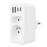 Gniazdko prądowe x2 + 4xUSB Maclean, rozgałęźnik z 2 gniazdami, 2xUSB A, 2xUSB C PD 20W, 1x16A + 1x6A, MCE249 F/W - 4