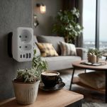 Gniazdko prądowe x2 + 4xUSB Maclean, rozgałęźnik z 2 gniazdami, 2xUSB A, 2xUSB C PD 20W, 1x16A + 1x6A, MCE249 F/W - 11