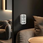 Gniazdko prądowe x2 + 4xUSB Maclean, rozgałęźnik z 2 gniazdami, 2xUSB A, 2xUSB C PD 20W, 1x16A + 1x6A, MCE249 F/W - 12