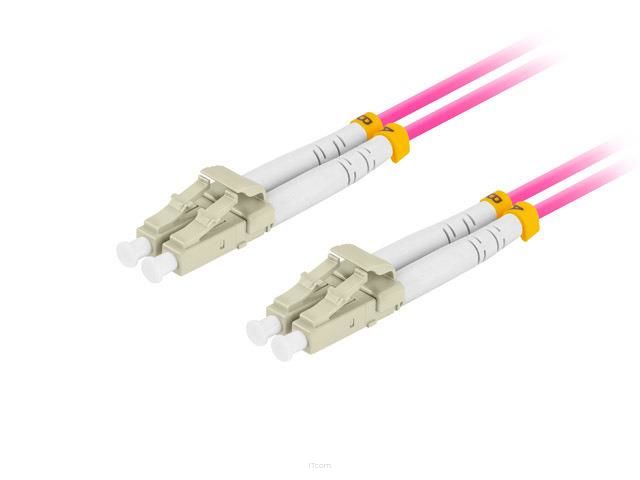 Patchcord światłowodowy Lanberg MM LC/UPC-LC/UPC DUPLEX 3.0MM OM4 50/125 LSZH 15M fioletowy