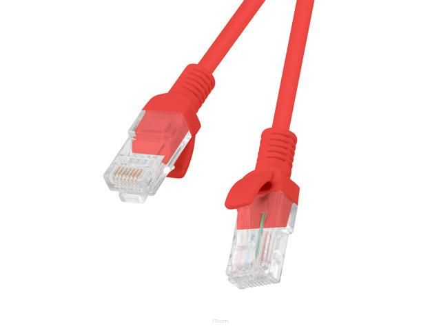 Patchcord Lanberg UTP kat.5e 0,5m czerwony 10-Pack