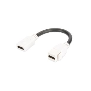 Moduł Keystone DIGITUS HDMI z kablem 12cm łącznik do gniazd i pustych paneli żeński/żeński biały