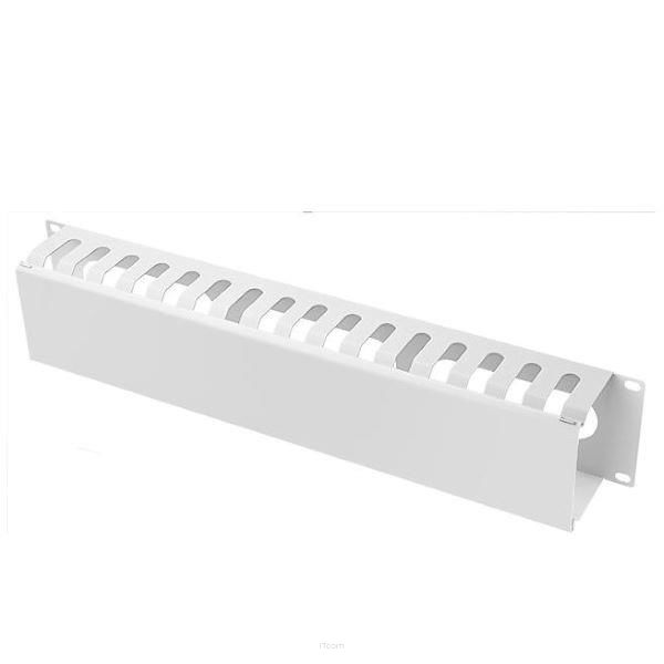 Organizator kabli 19''/1U -  metal, szary z pokrywą Netrack