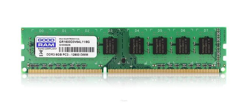 Pamięć DDR3 GOODRAM 8GB 1600MHz PC3-12800 CL11 1,35V Low Voltage