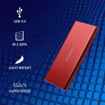 Obudowa/kieszeń Qoltec na dysk M.2 SSD | SATA | NGFF | USB 3.0 | Super speed 5Gb/s | 2TB | Czerwony - 2