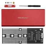 Obudowa/kieszeń Qoltec na dysk M.2 SSD | SATA | NGFF | USB 3.0 | Super speed 5Gb/s | 2TB | Czerwony - 9