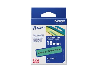 Brother TZE741 TZE-741 18mm czarne na zielonym